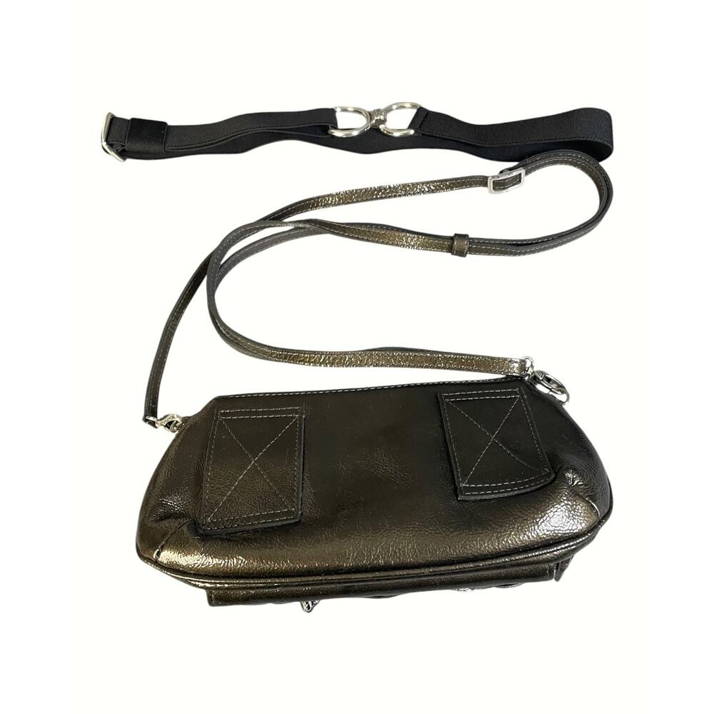 Brighton Rosalie Green 3D Patent Flower Organizer Clutch Crossbody Or Waist Bag - Picture 4 of 9